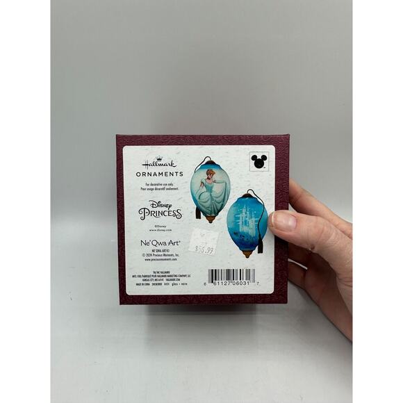 Hallmark 2024 Ne’ QWA ART Ornament Disney Princess Hand-Painted Glass Cinderella - Picture 3 of 3